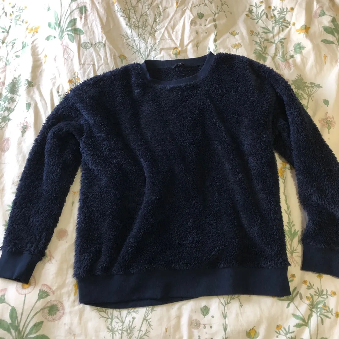 Fuzzy Navy Blue Sweater photo 1