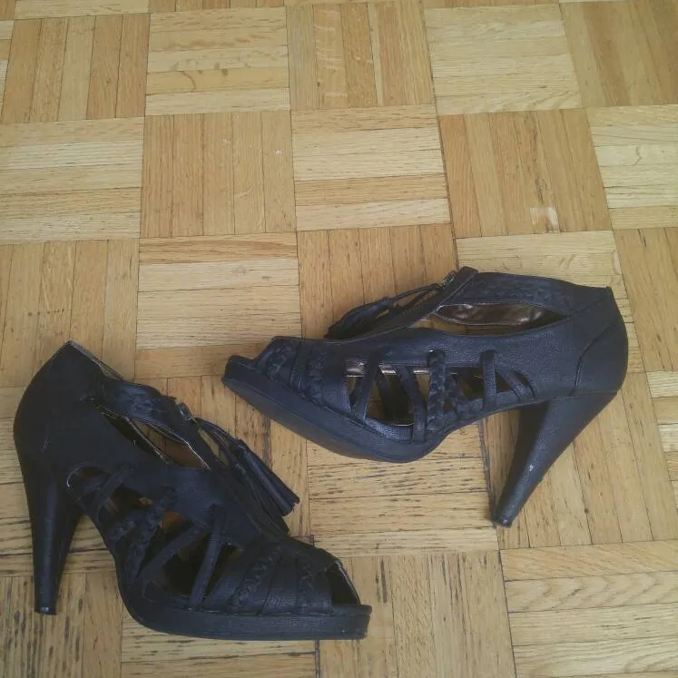 Black Strappy Heels photo 1