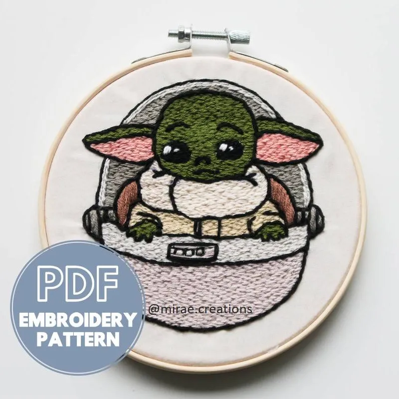 Baby Yoda Embroidery Pattern photo 1