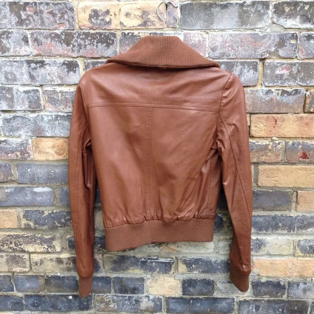 UO Faux-leather Bomber Jacket - Small photo 3