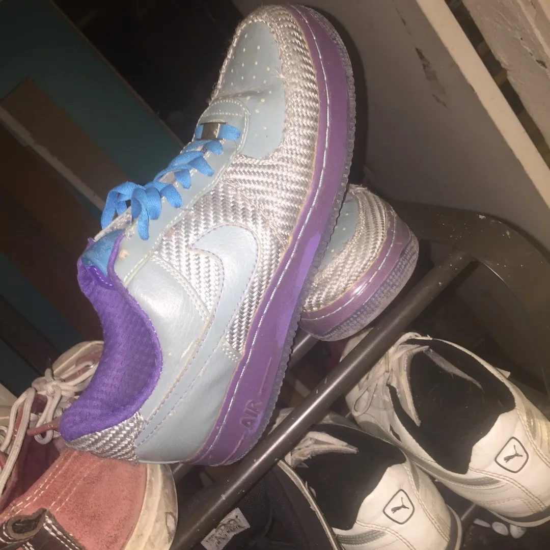 Gray Purple And Blue Original Air Force Nike's photo 4