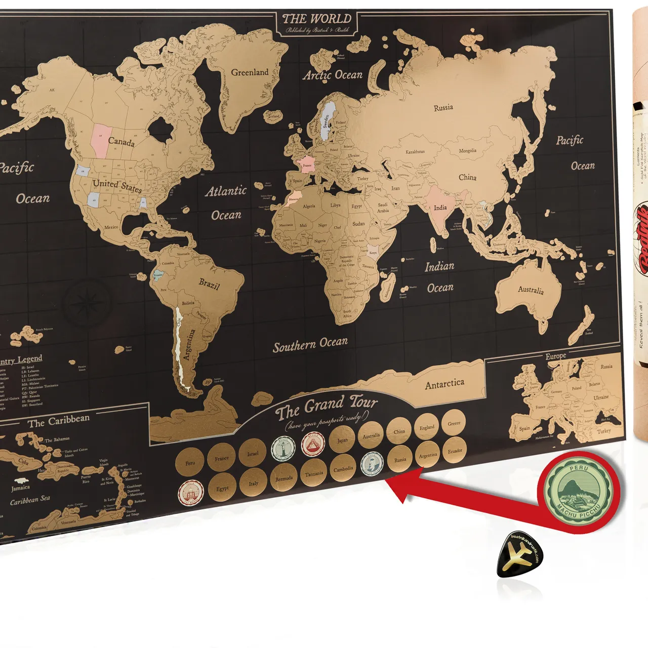 Gold Scratch Off Travel Map photo 5
