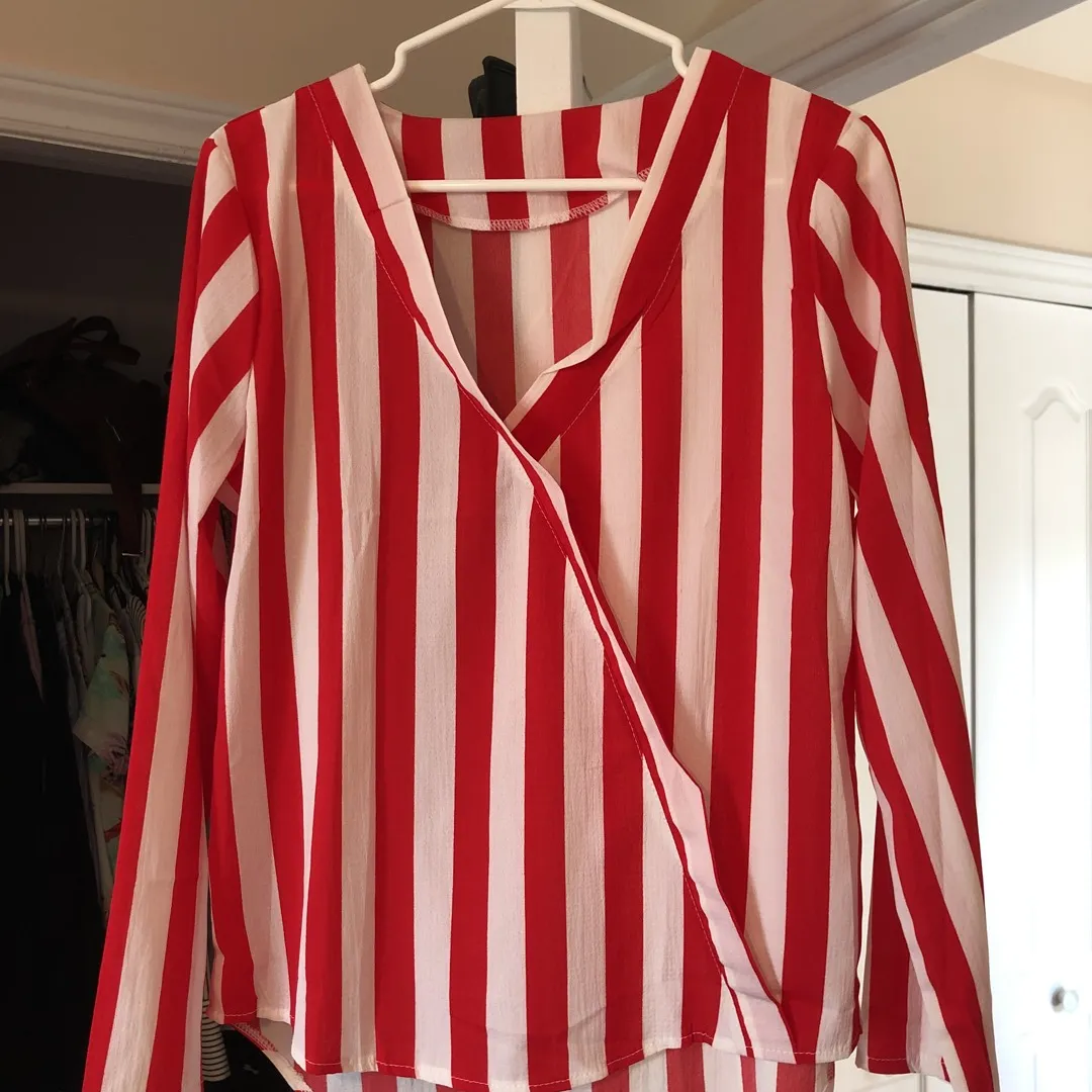 Red And White Stripped Shirt photo 1