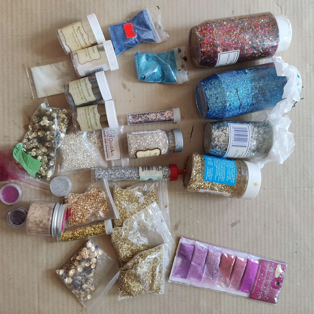TONS of arts and craft glitter/ gold flakes photo 1