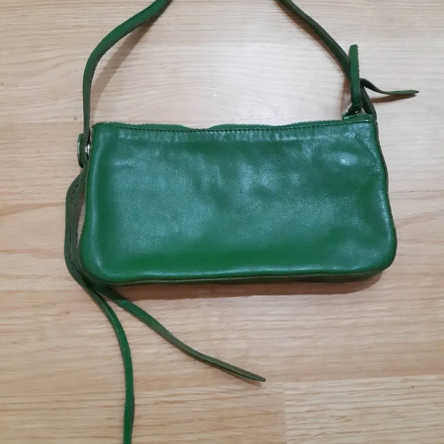 Small Green Leather Purse/Wristlet/Clutch photo 1