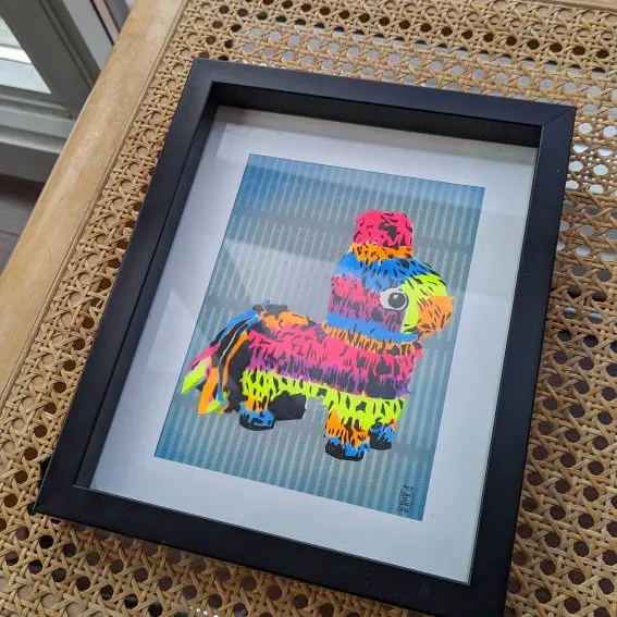 3d Pinata Art Spray Painted Art With 3d Glasses And Frame photo 1