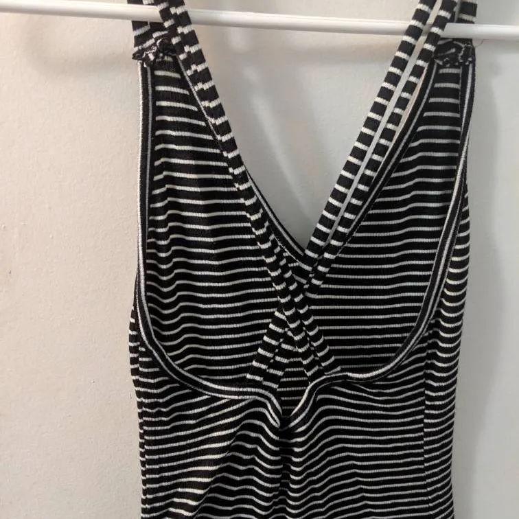 Black And White Striped Crossback Dress photo 3