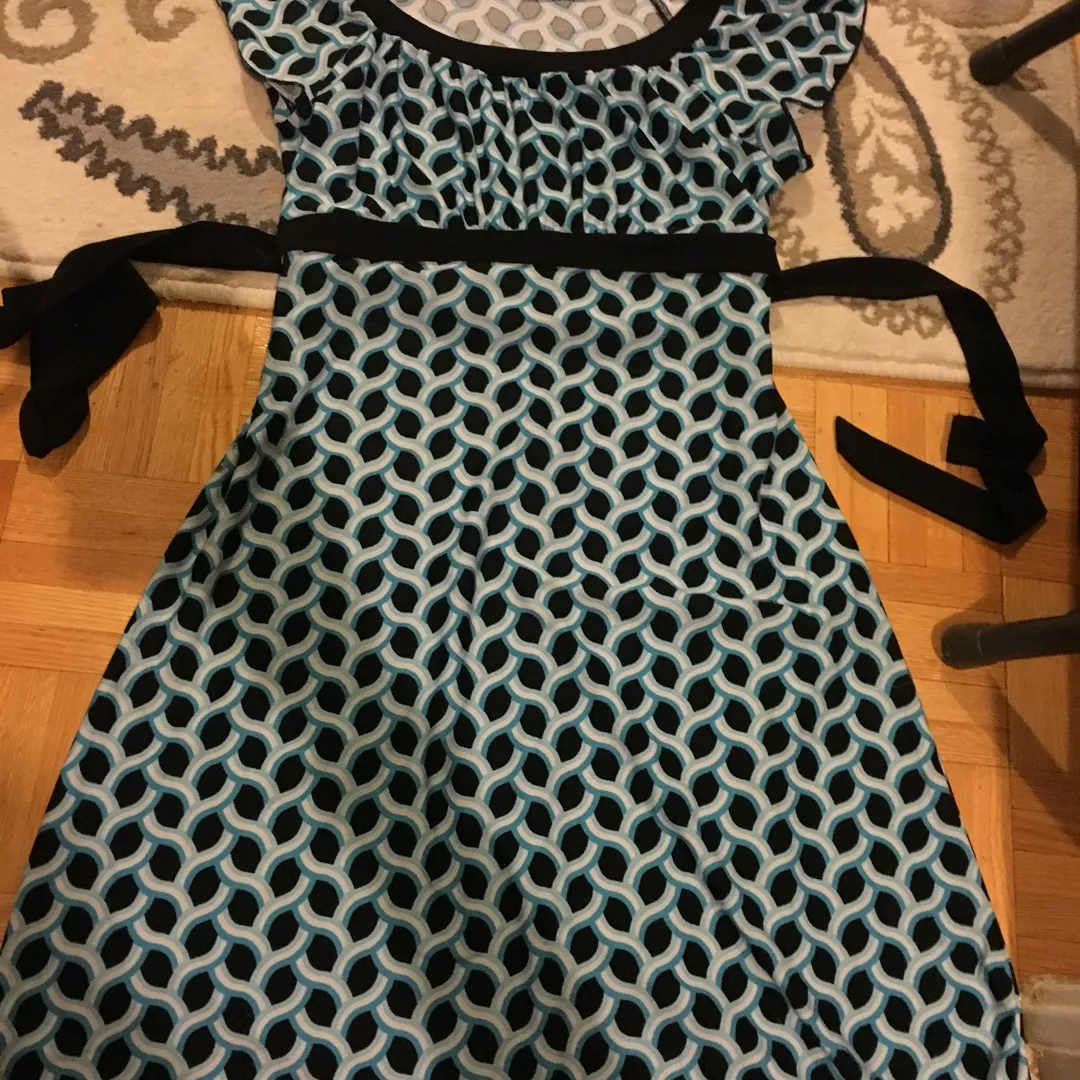 Blue Black Pattern Dress photo 1