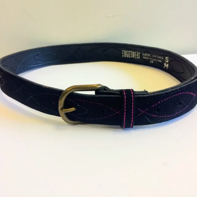 Black Suede Belt With Multi-colour Detailing photo 1