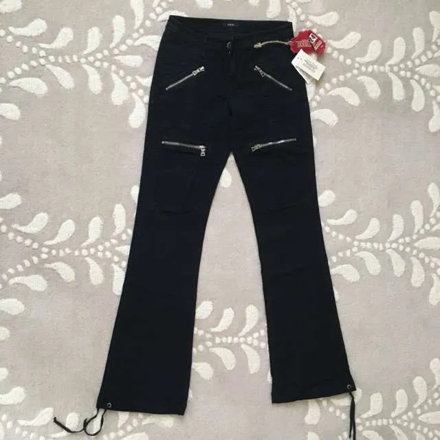 BNWT Guess Jeans Boot cut Motorcycle Pants Size 24 photo 3