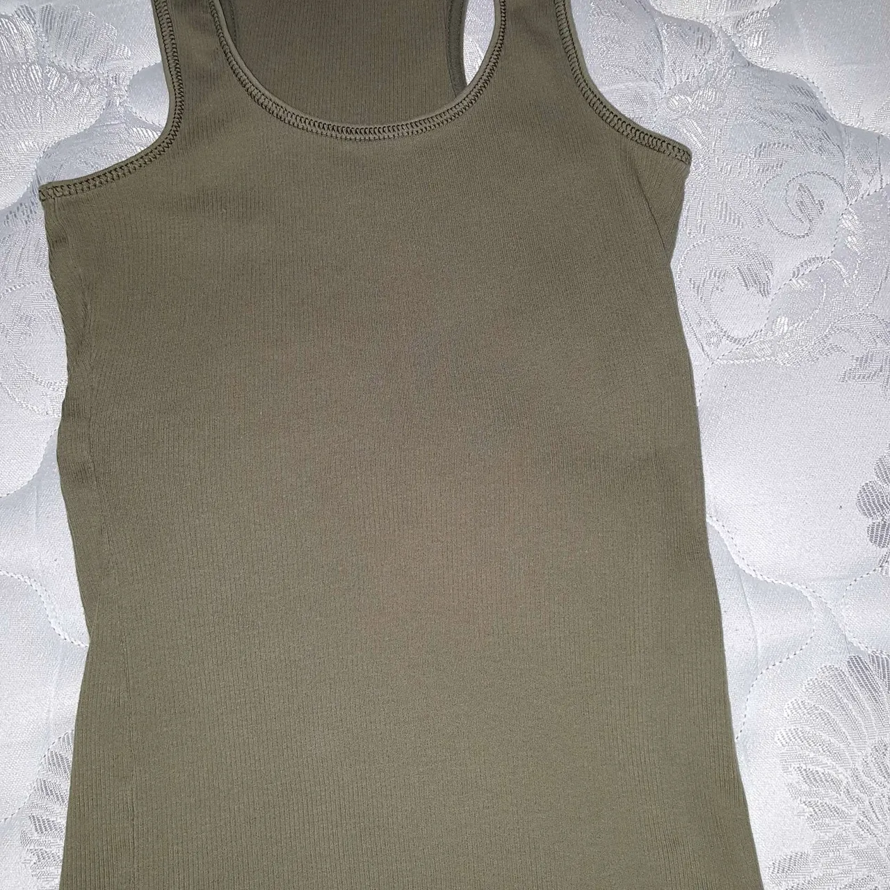 green tank top -- says size large but could fit smaller for a... photo 4