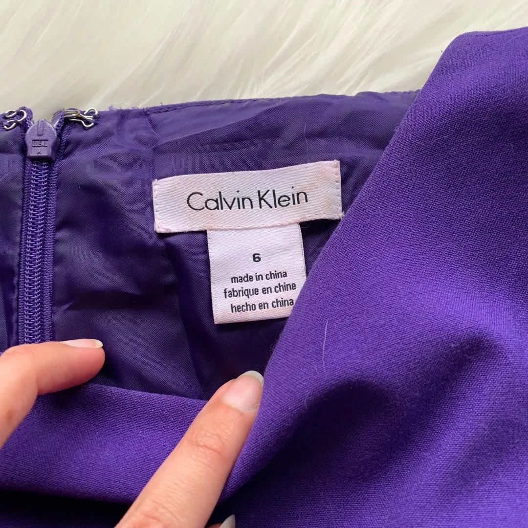 Calvin Klein Purple Work Dress Size 6 photo 3