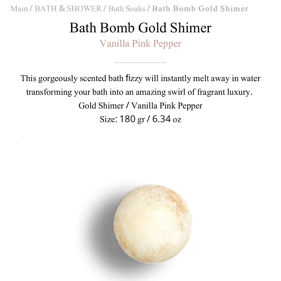 Gold Shimmer Vanilla Musk Bath Bomb photo 1