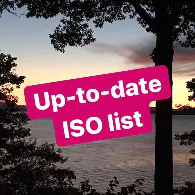 Updated ISO list photo 1