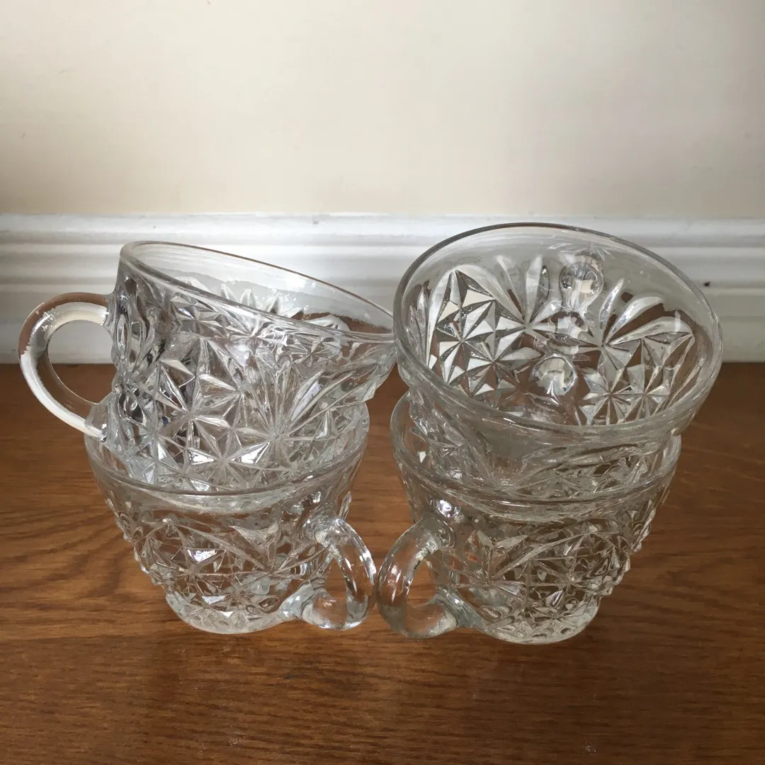 Set Of 4 Vintage Glass Cups photo 5