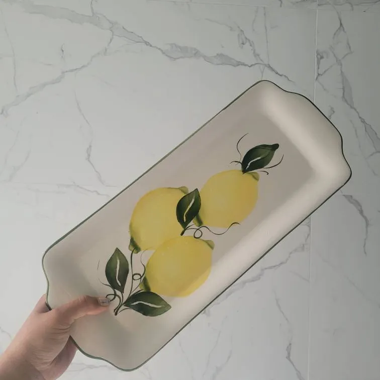 Hand Painted Portuguese Lemon Platter photo 1