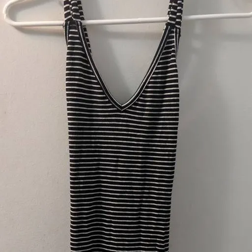 Black And White Striped Crossback Dress photo 1