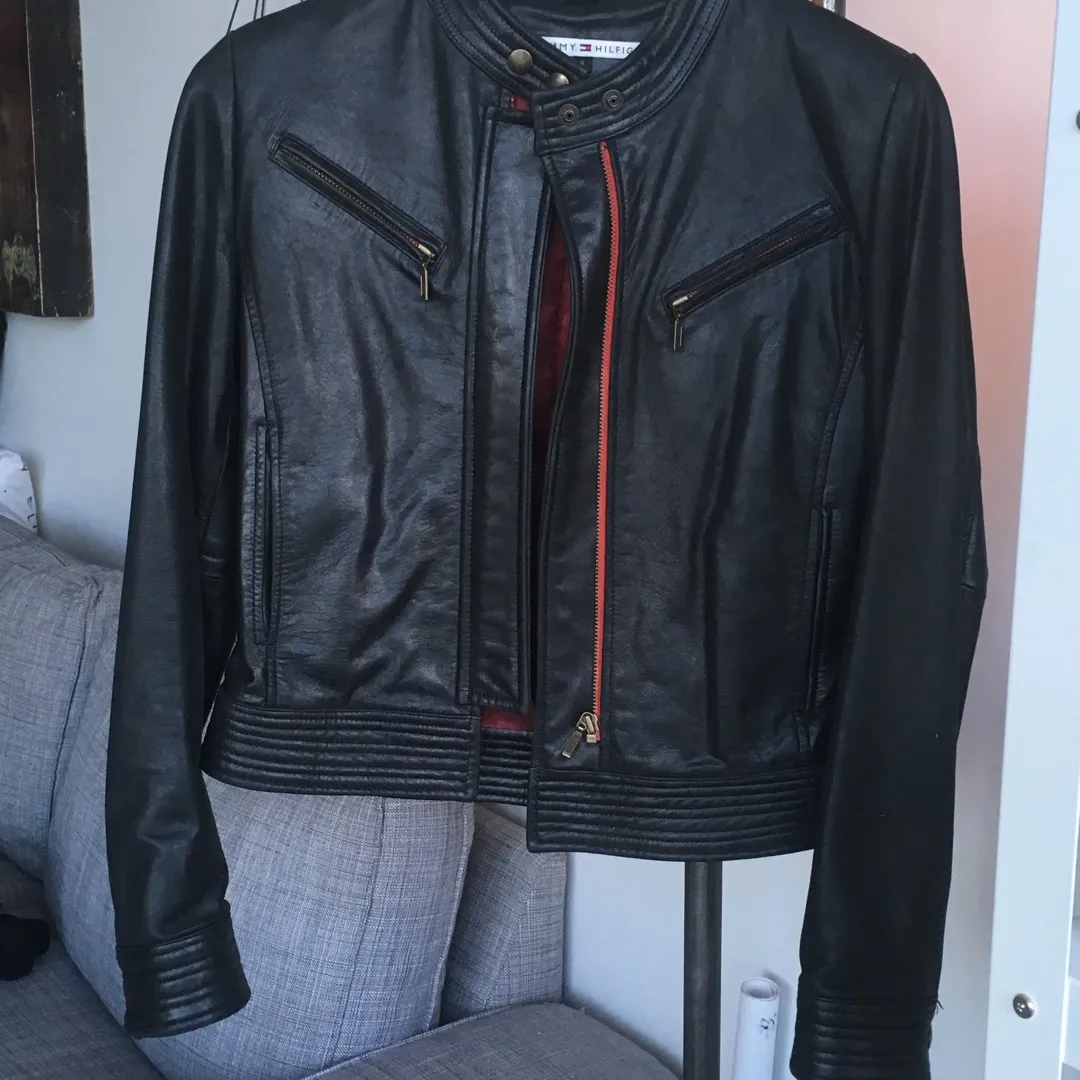 Tommy Hilfiger Leather Jacket Women’s Size Small photo 1