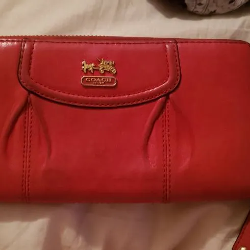 Bright Red Coach Wallet photo 6