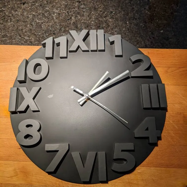 Black Plastic 3D Style Clock photo 1