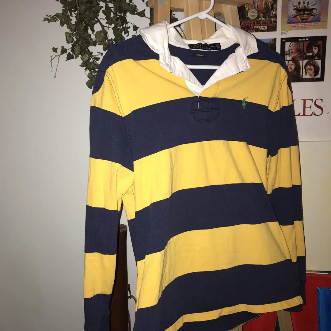 Polo Yellow And Blue Rugby Shirt photo 1
