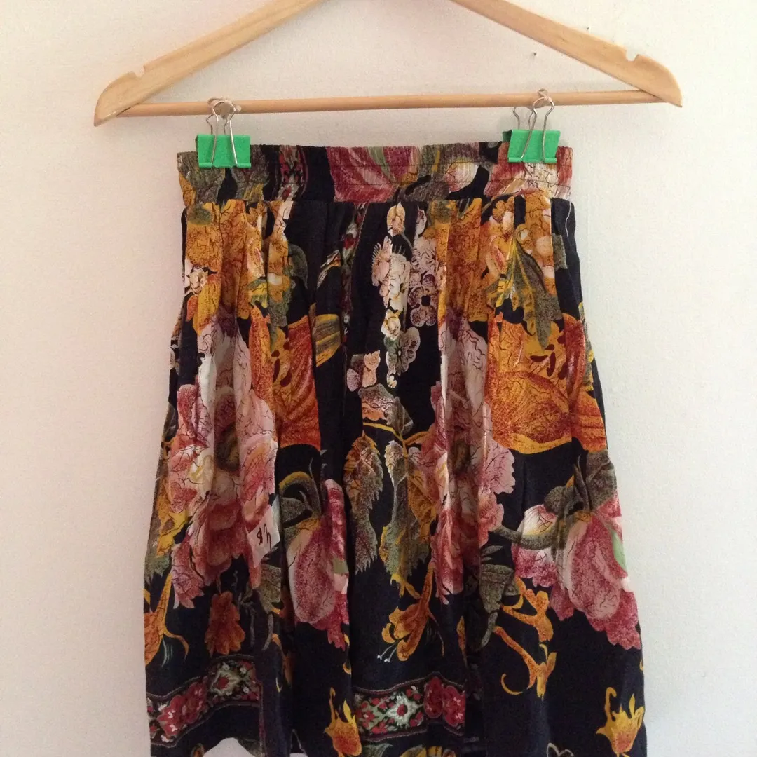 Floral Patterned Cotton Skirt photo 1