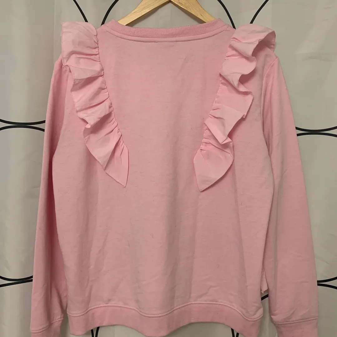 Pink Ruffled Sweatshirt photo 3