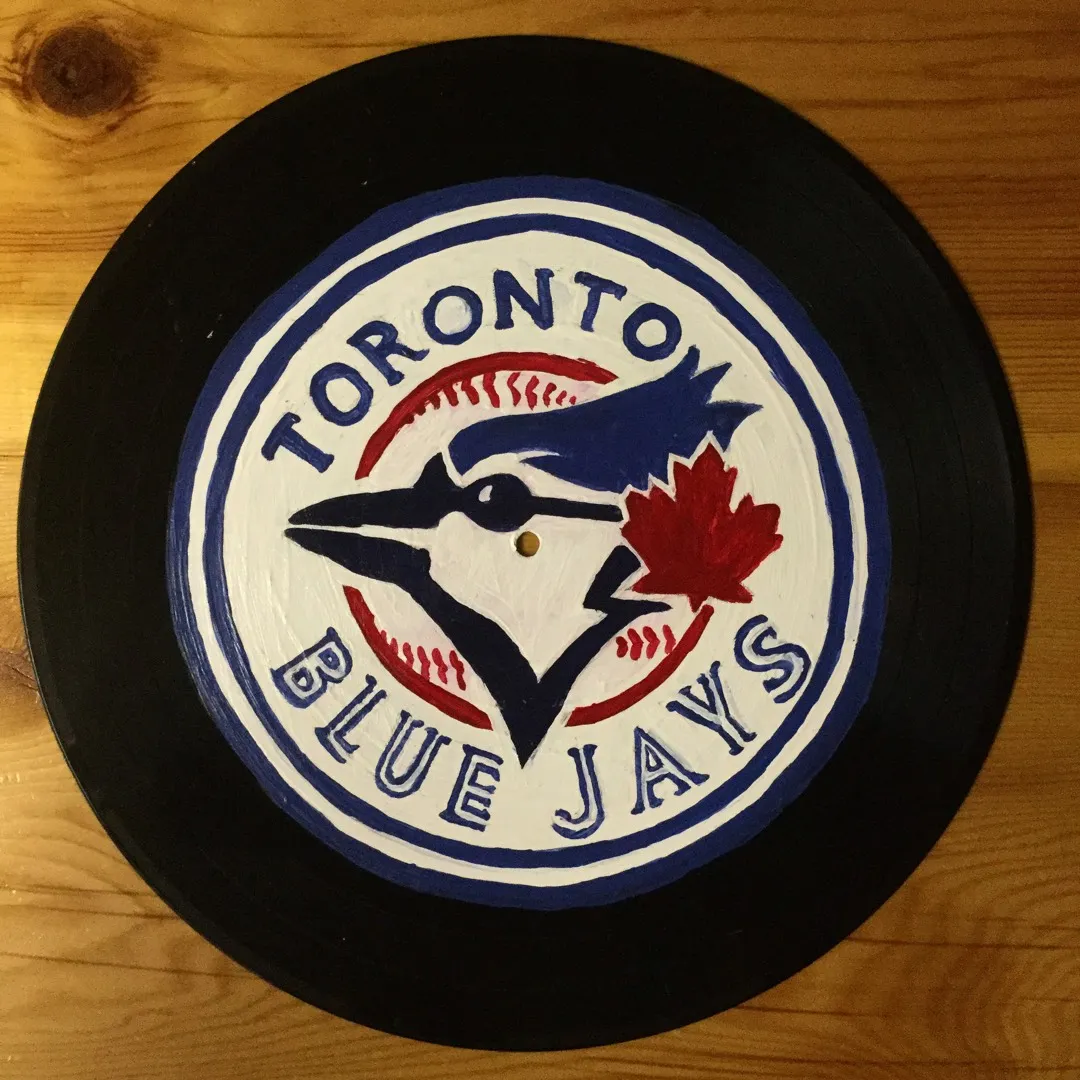 Cool hand-painted sports teams on vinyl records! photo 1