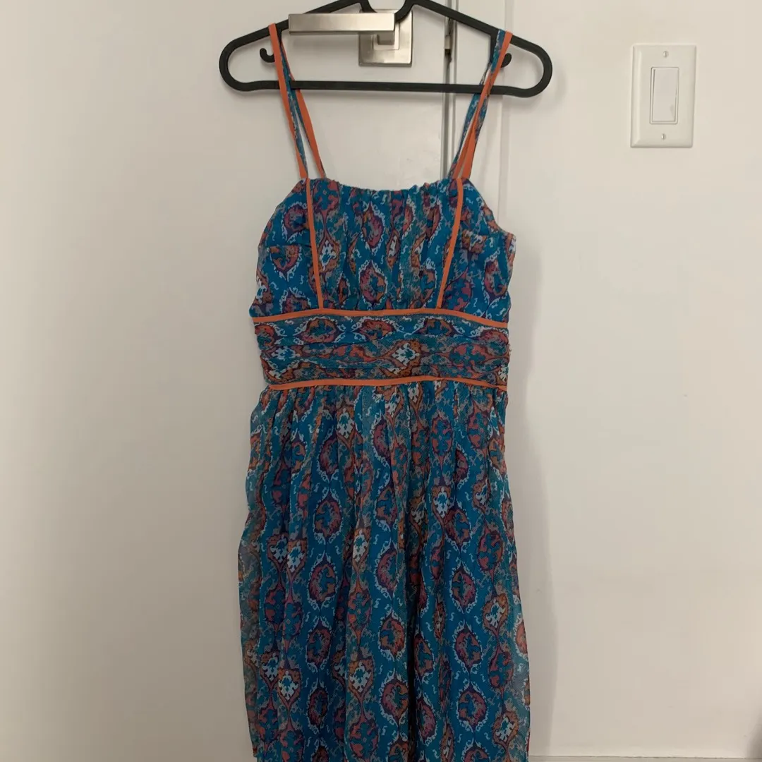 Orange/blue Pattern Dress photo 1