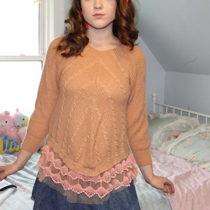 Sweater with lace trim photo 1