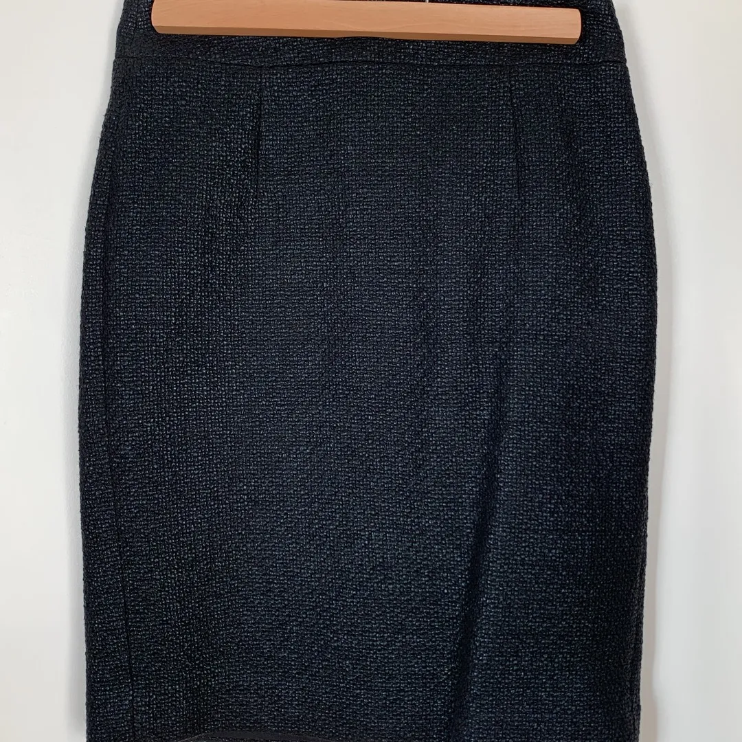 Banana Republic Textured Black Pencil Skirt photo 1