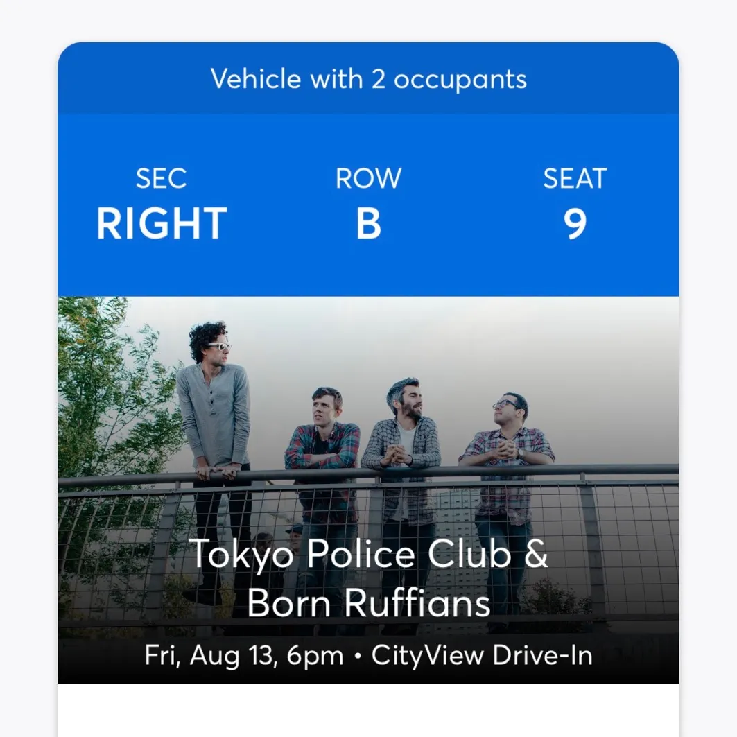 Born Ruffians And Tokyo police club Drive In Tickets photo 1