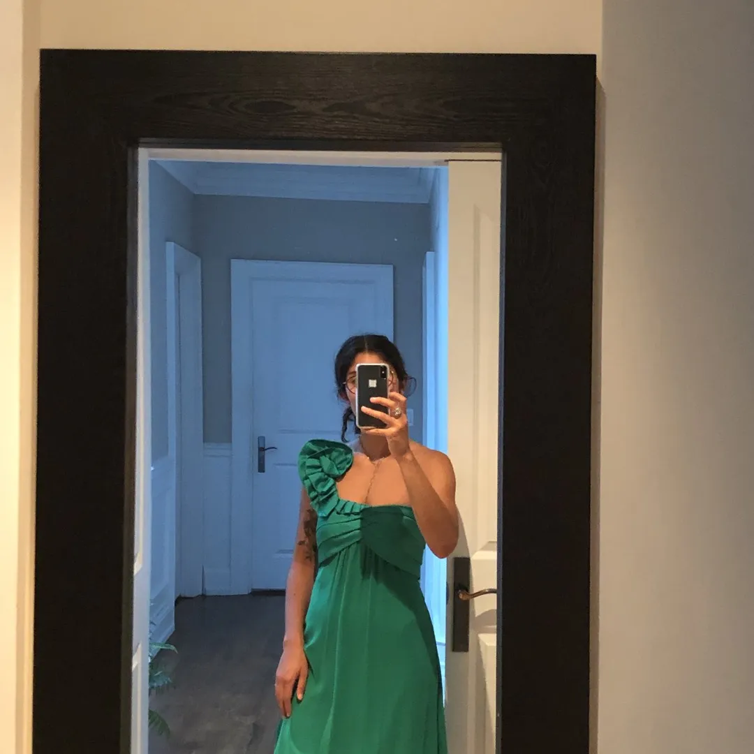 Asymmetrical Green Cocktail Dress photo 1