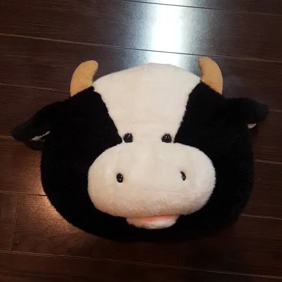 Cow Toutou Stuffed Animal Pillow - Toutou Peluche Vache Oreiller photo 3