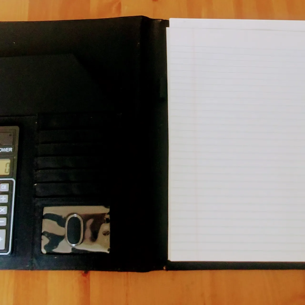 hard cloth folder w/ paper pad + calculator photo 1
