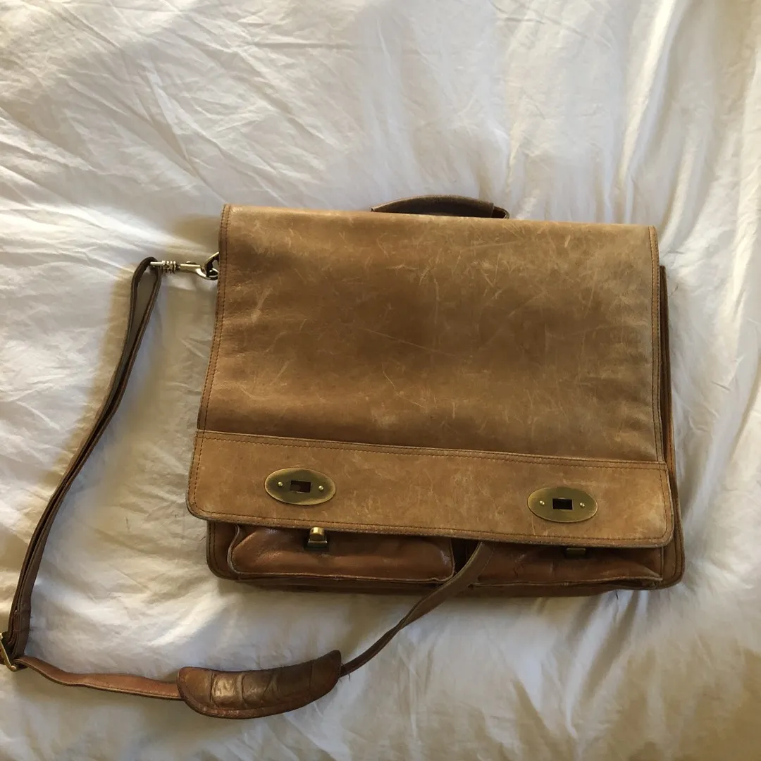 Vintage Leather Messenger Bag photo 1