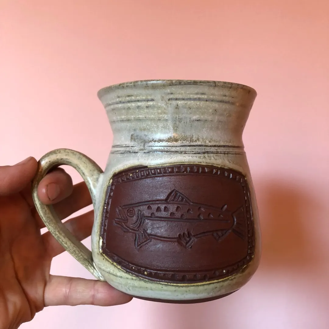 Handmade Ceramic Salmon Mug photo 1