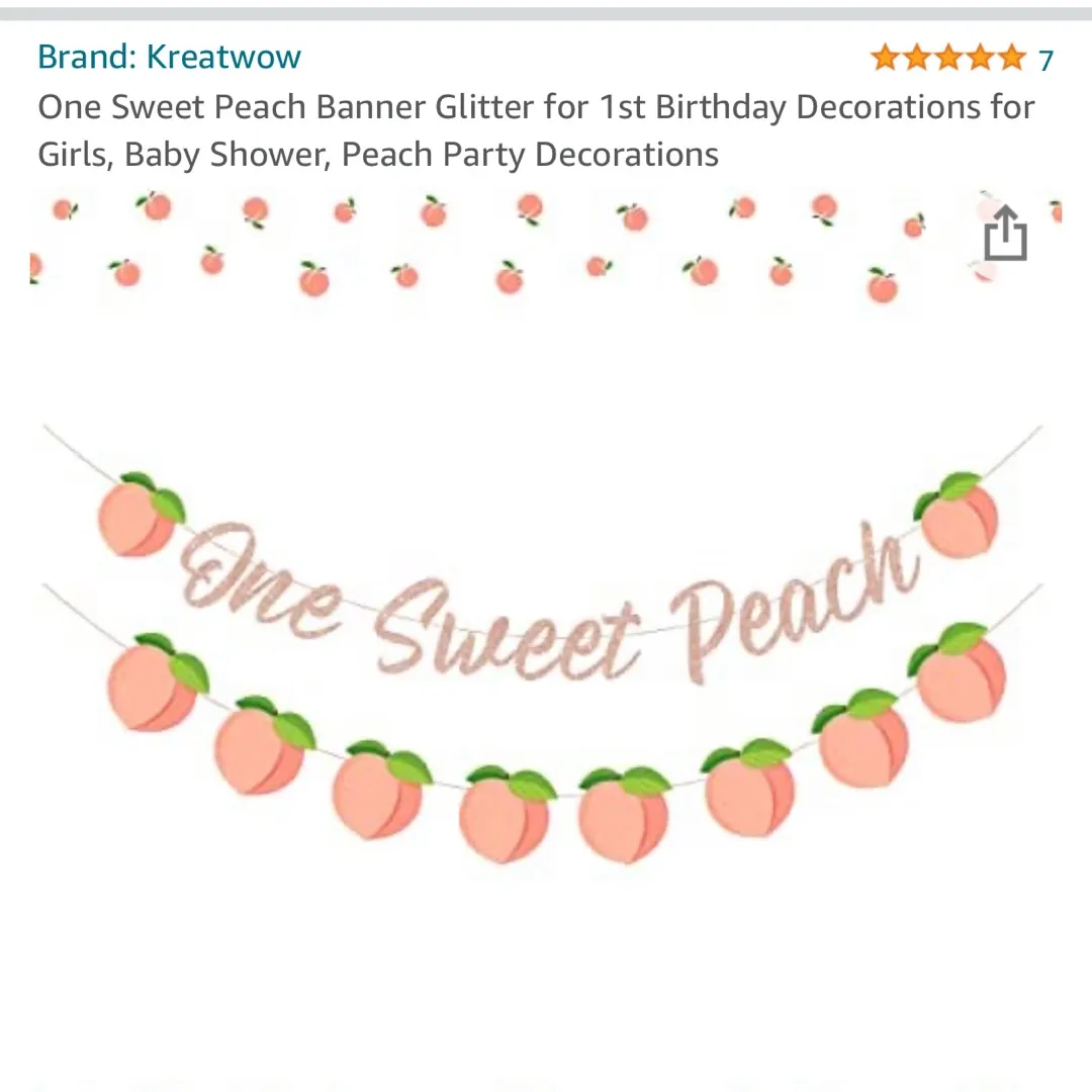 “ONE SWEET PEACH” Decorations photo 1