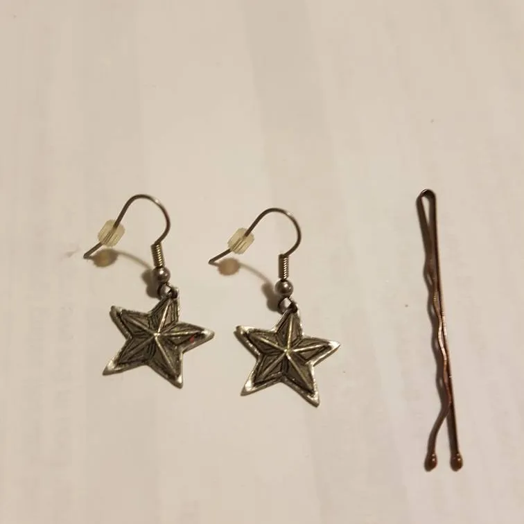 silver nautical star earrings photo 1