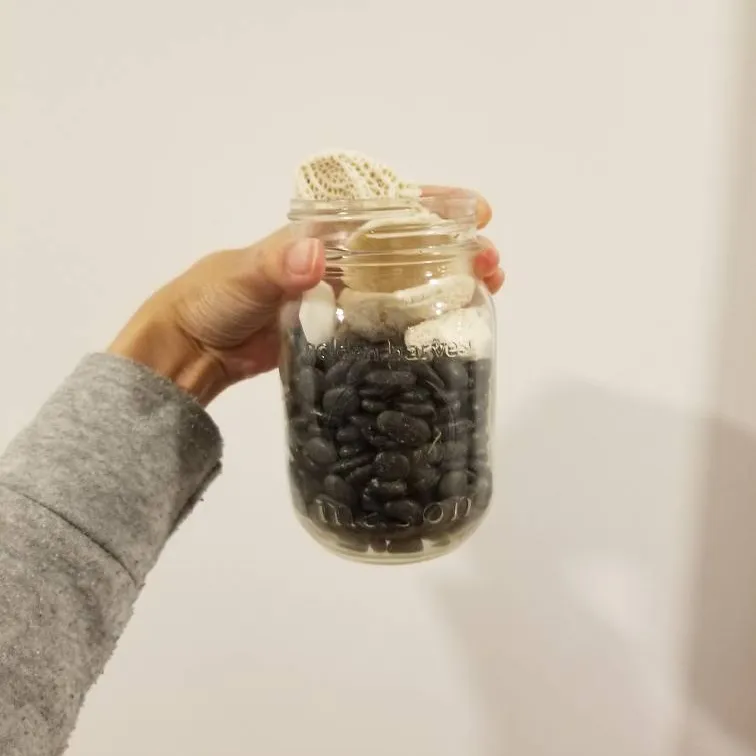Mason Jar With Pebbles And Shells photo 1