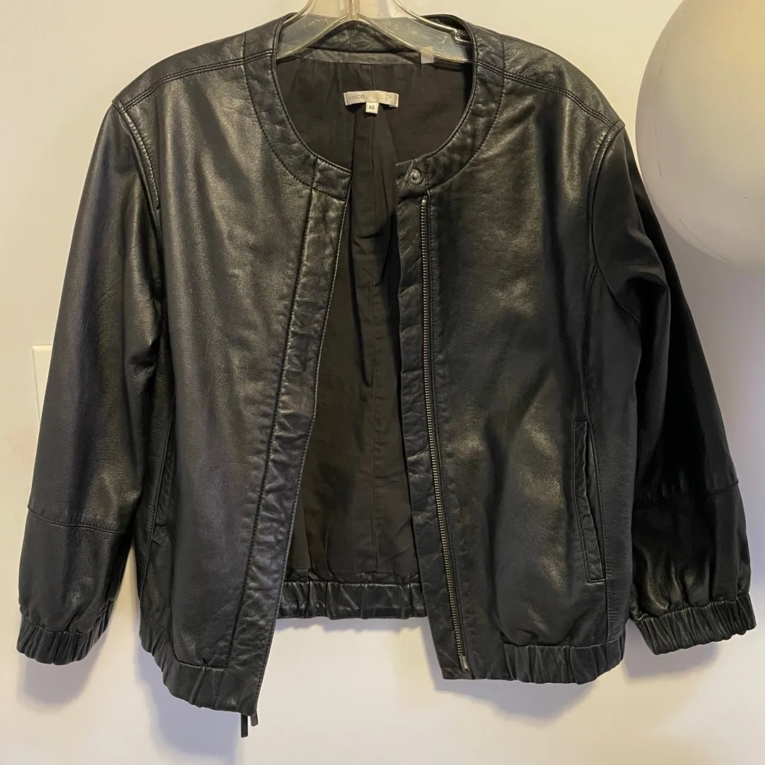 Genuine black leather jacket photo 1