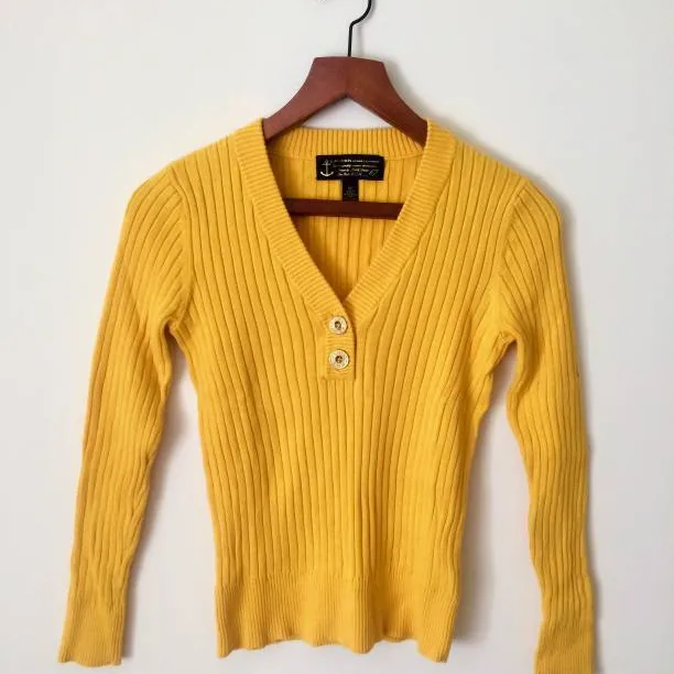 Ralph Lauren Yellow Ribbed Sweater Top photo 1