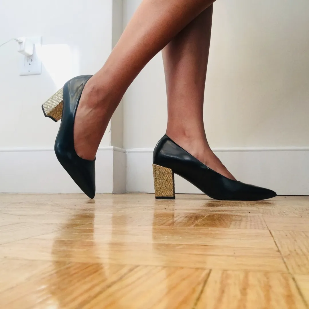 Glitter Heel Black Shoes photo 1