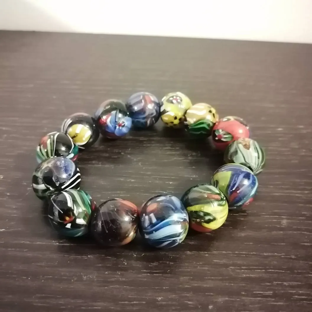 Gift WRAPPING AVAILABLE- Upcycled Glass BALL BRACELET - Queen... photo 1