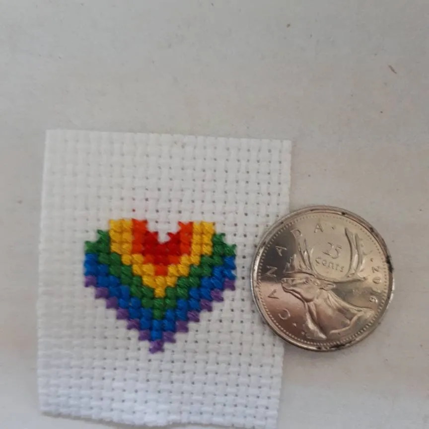 Rainbow Pride Heart Patch Cross Stitch photo 3