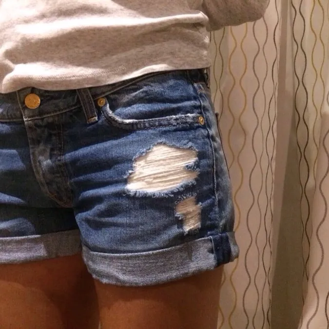 7 For All Mankind Distressed Denim Shorts photo 1