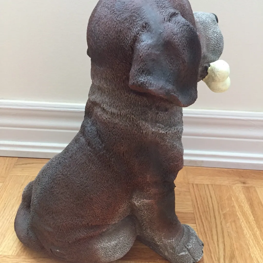 Brown Dog With Bone Garden Statue photo 3