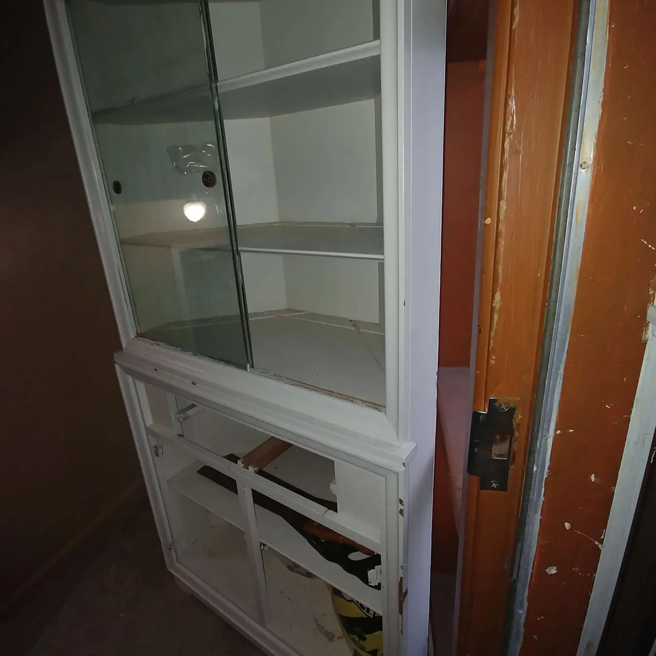 Free corner cabinet, sliding glass upper, bottom doors need n... photo 5