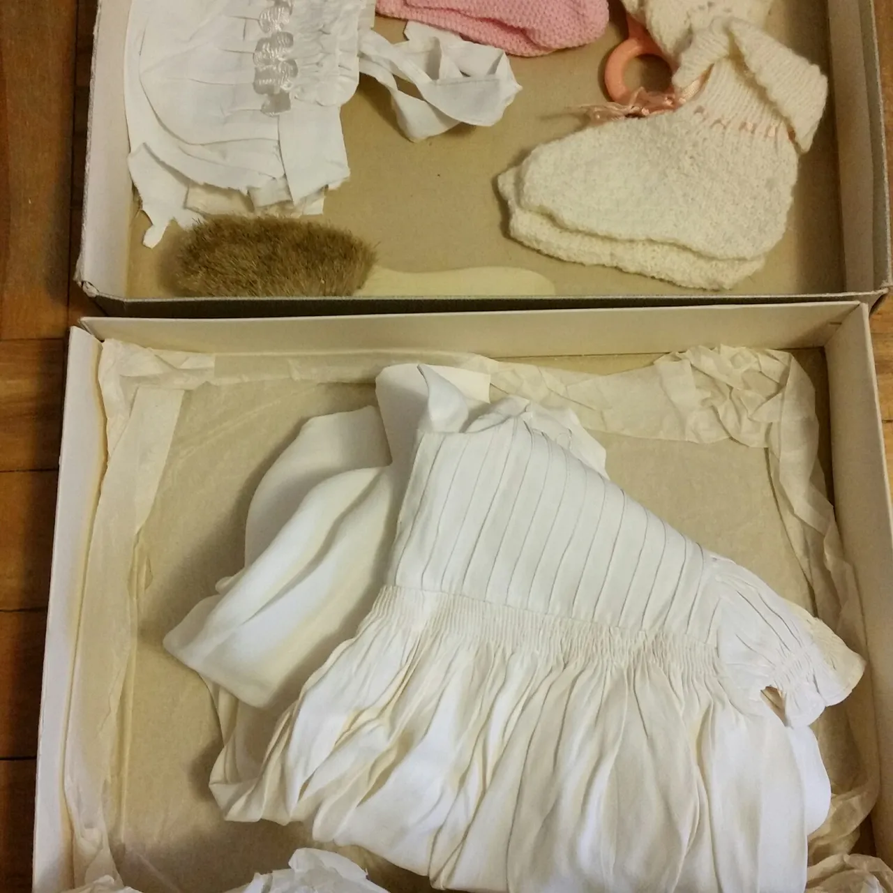 Vintage christening gown and baby set photo 3