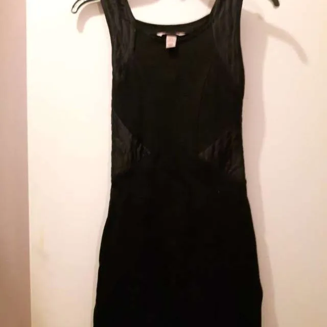 HnM Black Part Leather Dress photo 1